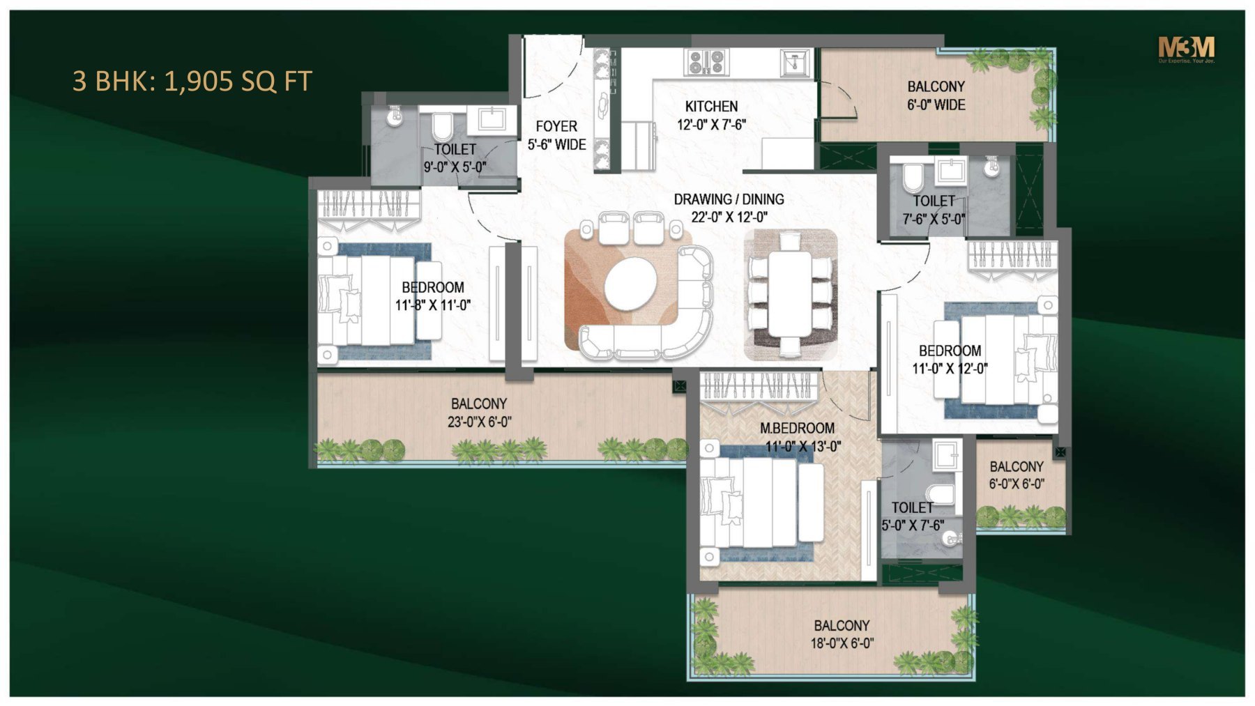 3BHK TYPE 1